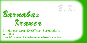 barnabas kramer business card